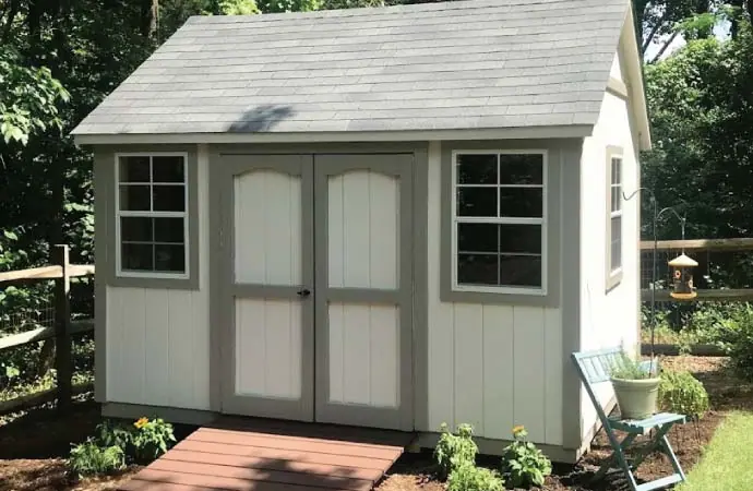 The Masters Line storage building — high-pitched roof with loft, Charlotte NC